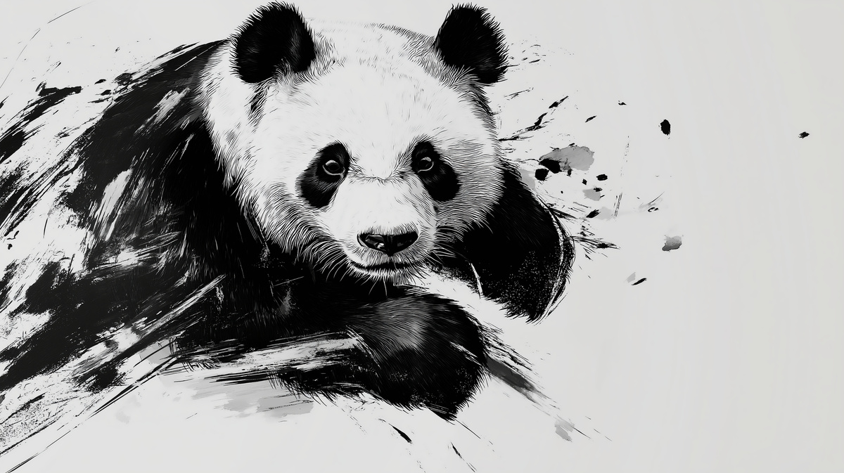 Atelier | Création à l'encre de Chine - Panda stylisé